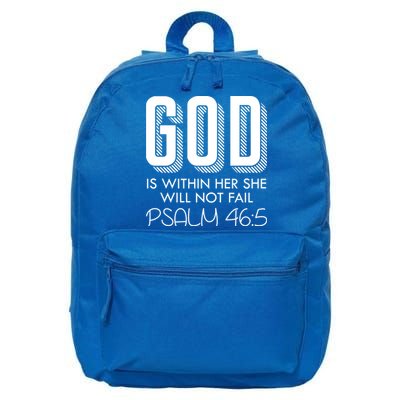 God Is Within Her She Will Not Fail Prayer Cool Gift 16 in Basic Backpack