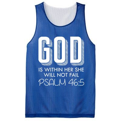 God Is Within Her She Will Not Fail Prayer Cool Gift Mesh Reversible Basketball Jersey Tank