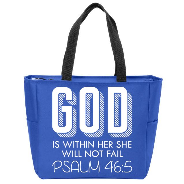 God Is Within Her She Will Not Fail Prayer Cool Gift Zip Tote Bag