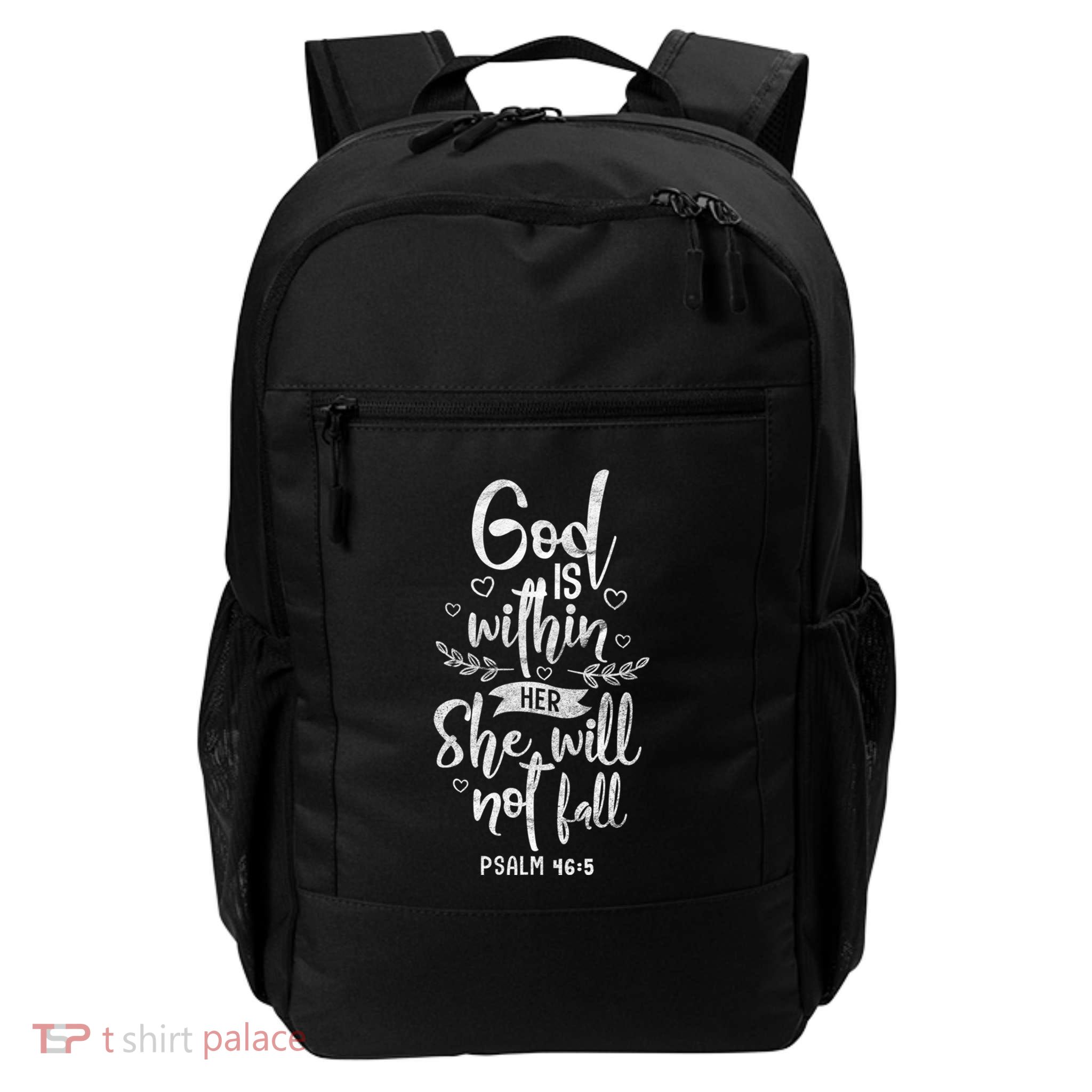 God Is Within Her She Will Not Fall Christian Bible Verse Gift Daily Commute Backpack