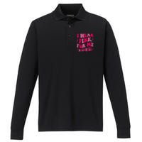 Groovy I Wear Pink Breast Cancer Awareness For My Daughter Gift Performance Long Sleeve Polo