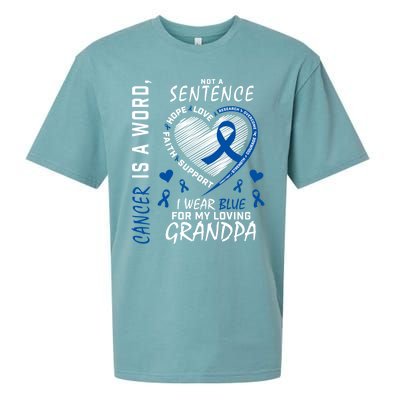 Grandfather I Wear Blue For Grandpa Colon Cancer Awareness Gift Sueded Cloud Jersey T-Shirt