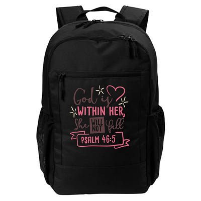 God Is Within Her She Will Not Fall Psalm 465 Daily Commute Backpack