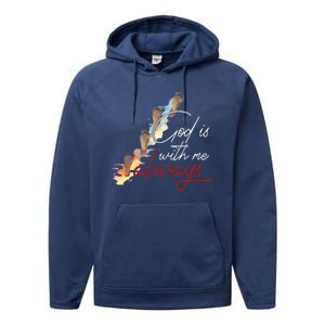 God Is With Me Always Footsteps Performance Fleece Hoodie