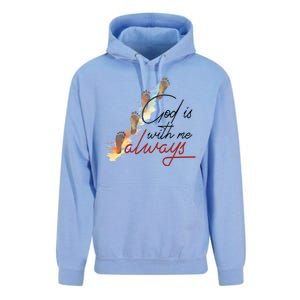 God Is With Me Always Footsteps Unisex Surf Hoodie