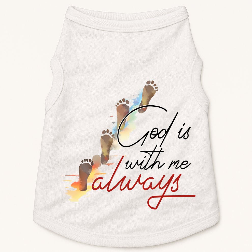 God Is With Me Always Footsteps Doggie Tank