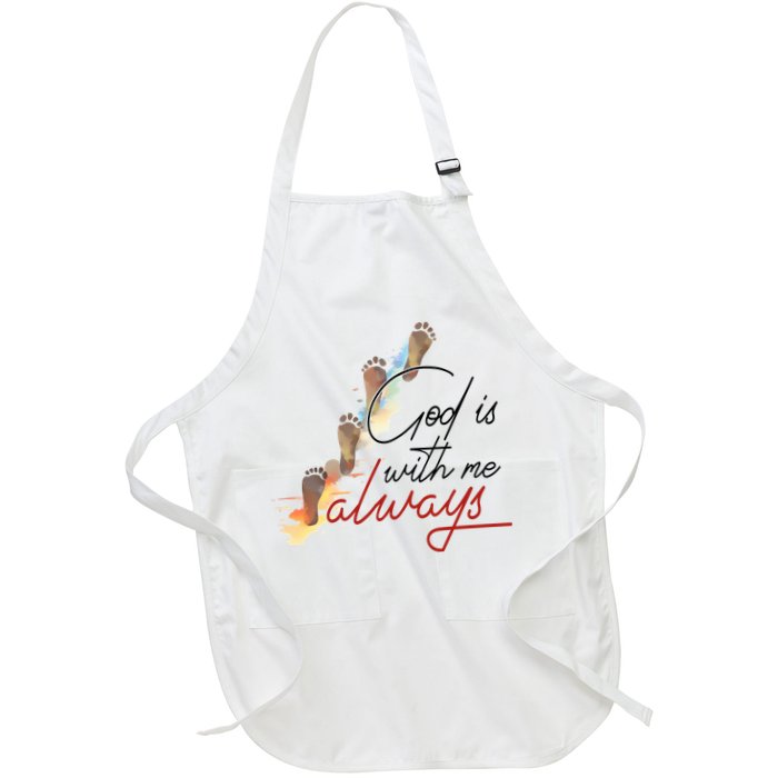 God Is With Me Always Footsteps Apron