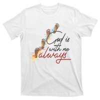 God Is With Me Always Footsteps T-Shirt