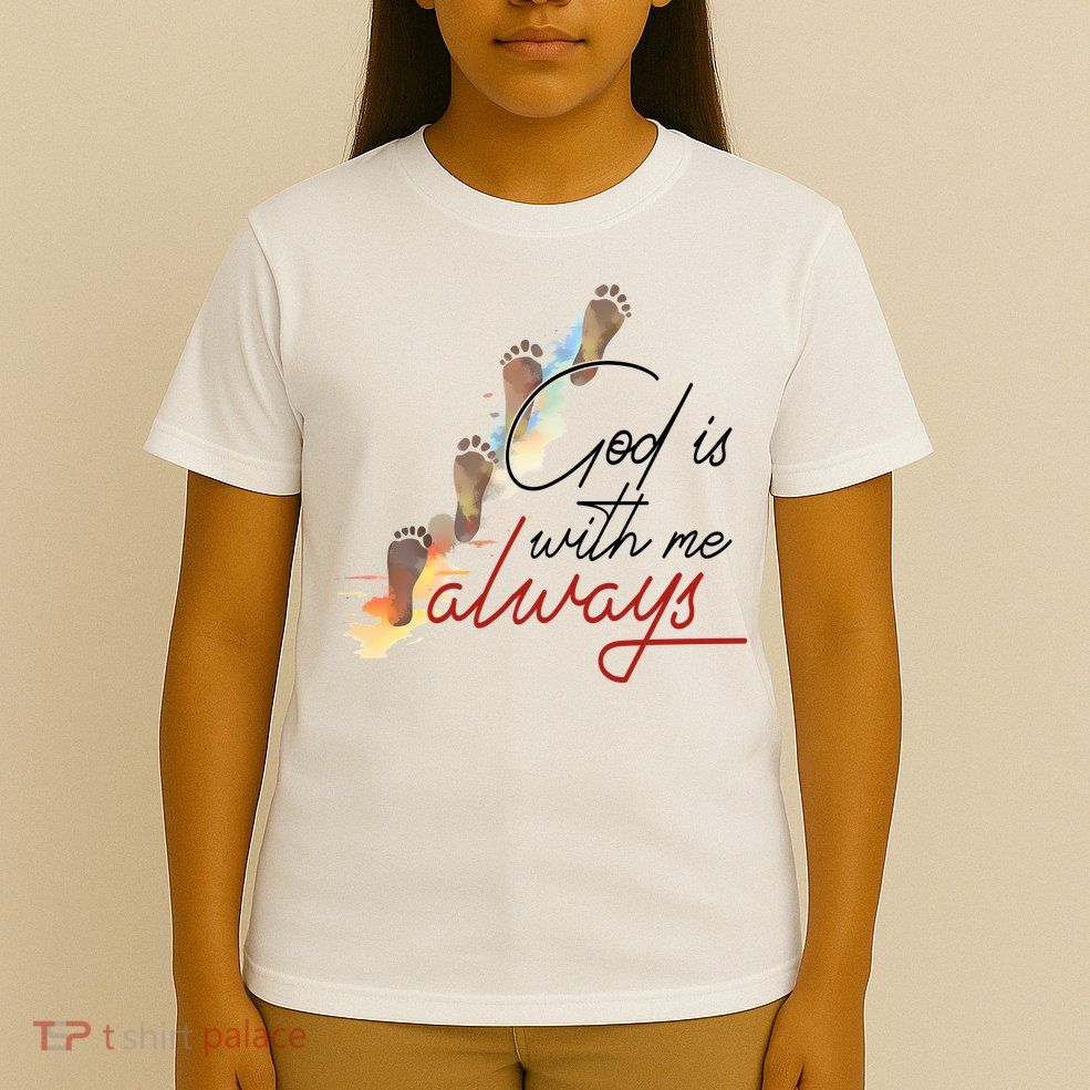God Is With Me Always Footsteps T-Shirt