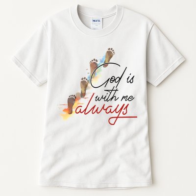 God Is With Me Always Footsteps Tall T-Shirt