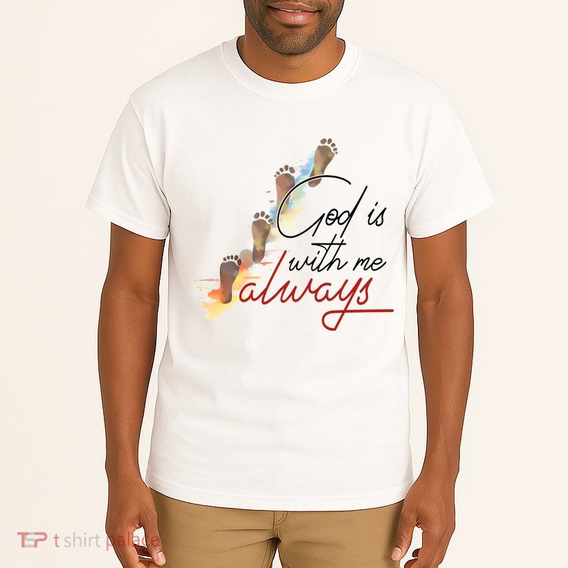 God Is With Me Always Footsteps Tall T-Shirt