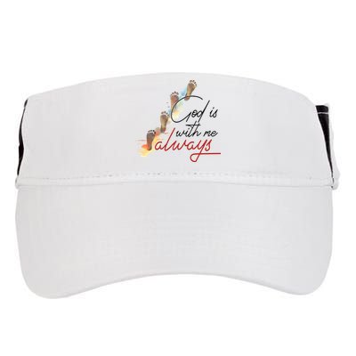 God Is With Me Always Footsteps Adult Drive Performance Visor