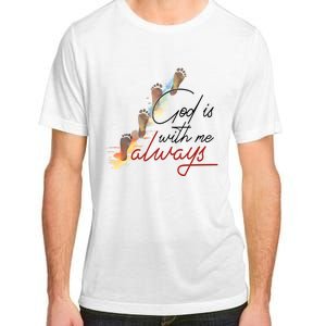 God Is With Me Always Footsteps Adult ChromaSoft Performance T-Shirt