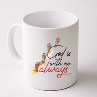 God Is With Me Always Footsteps Mug