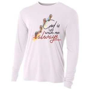 God Is With Me Always Footsteps Cooling Performance Long Sleeve Crew