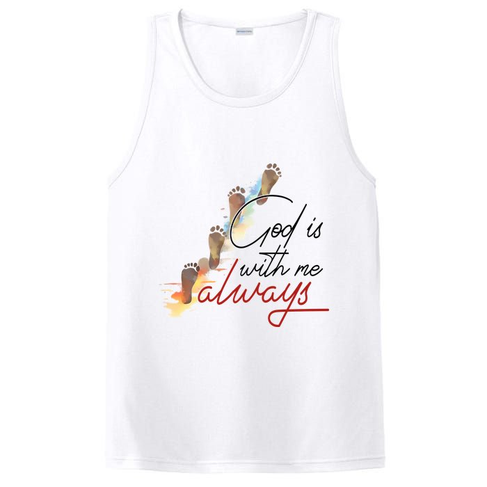 God Is With Me Always Footsteps PosiCharge Competitor Tank