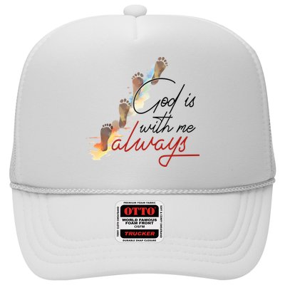 God Is With Me Always Footsteps Trucker Hat