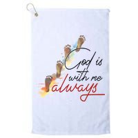 God Is With Me Always Footsteps Golf Towel