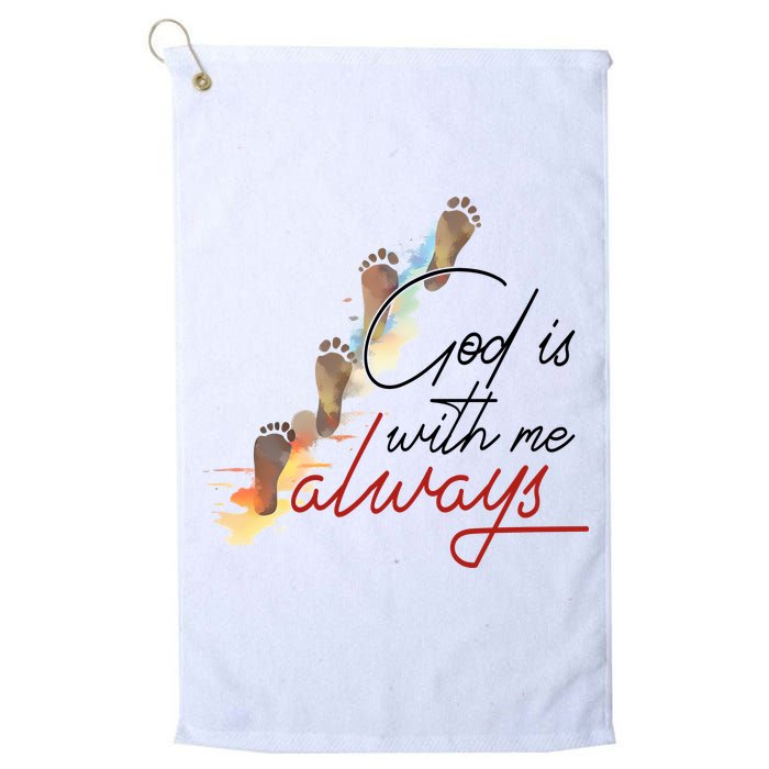 God Is With Me Always Footsteps Golf Towel