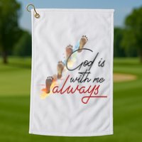 God Is With Me Always Footsteps Golf Towel