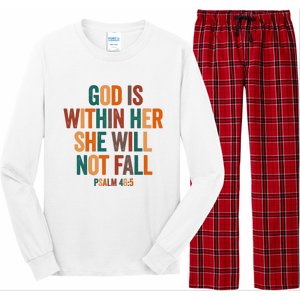 God Is Within Her She Will Not Fall Long Sleeve Pajama Set