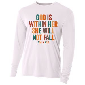 God Is Within Her She Will Not Fall Cooling Performance Long Sleeve Crew