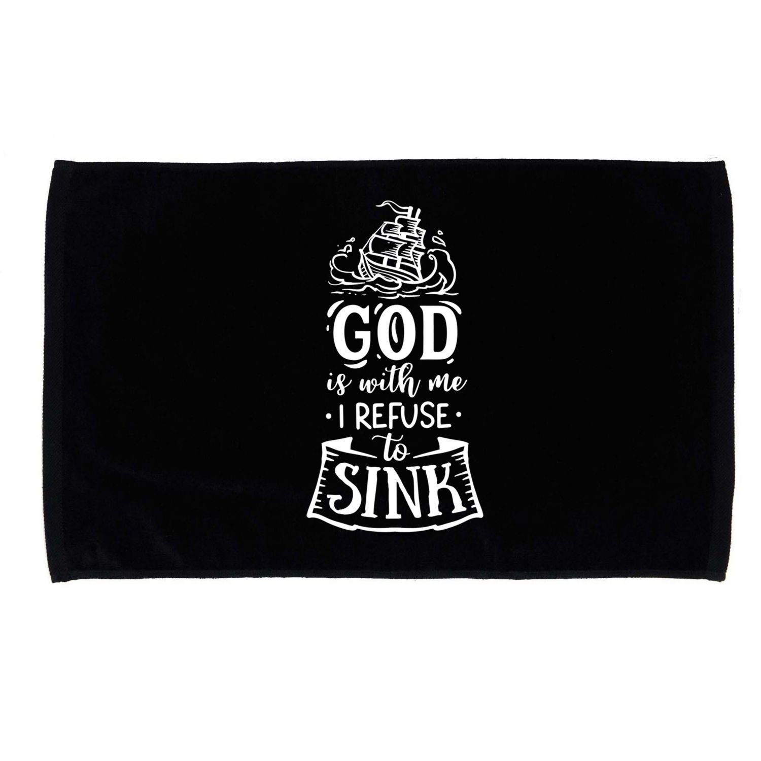 God Is With Me I Refuse To Sink Gift Microfiber Hand Towel