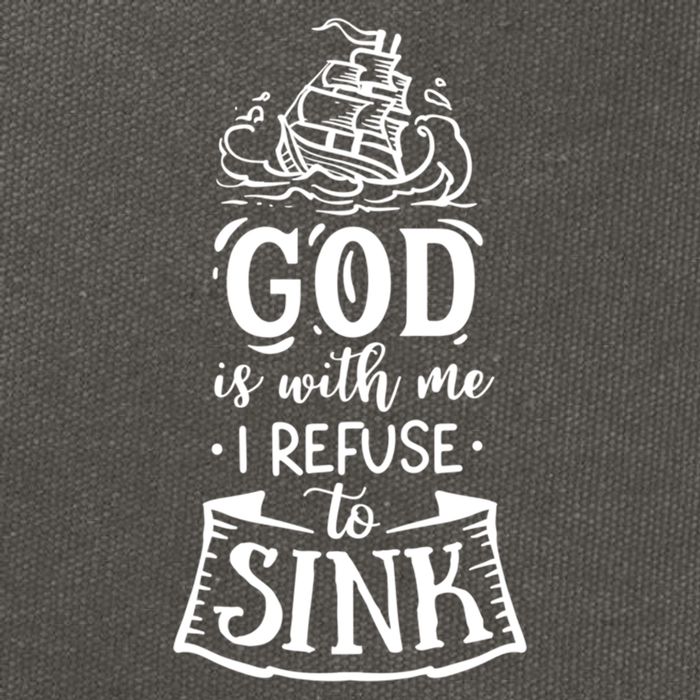 God Is With Me I Refuse To Sink Gift Cotton Canvas Backpack