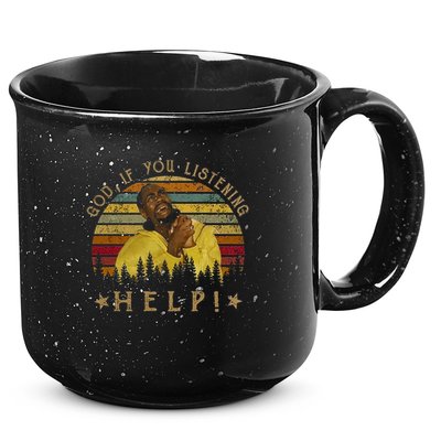 God If You Listening Help Vintage Sir Smoke Alot 15oz Campfire Ceramic Mug