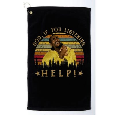 God If You Listening Help Vintage Sir Smoke Alot Golf Towel