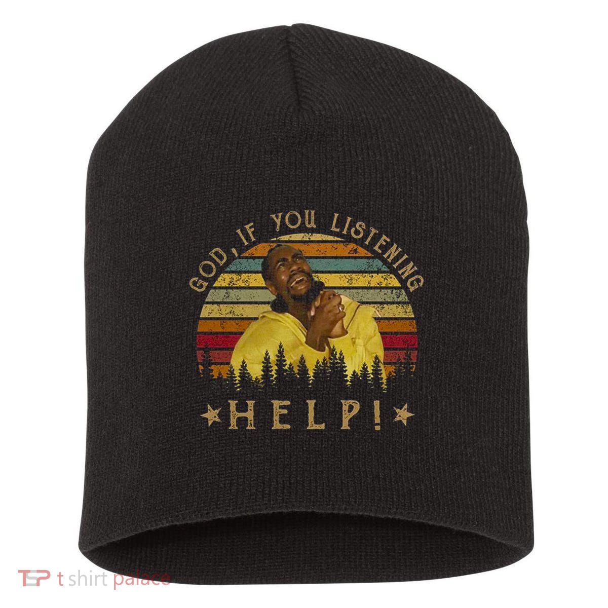 God If You Listening Help Vintage Sir Smoke Alot Short Acrylic Beanie
