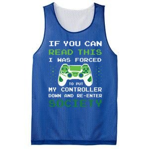 Gamer If You Can Read This I Was Forced To Put Controller Gift Mesh Reversible Basketball Jersey Tank