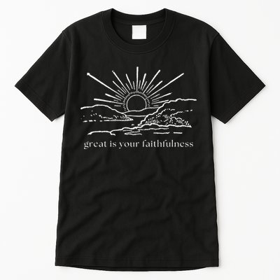 Great Is Your Faithfulness Christian Bible Verse Sun Jesus Tall T-Shirt