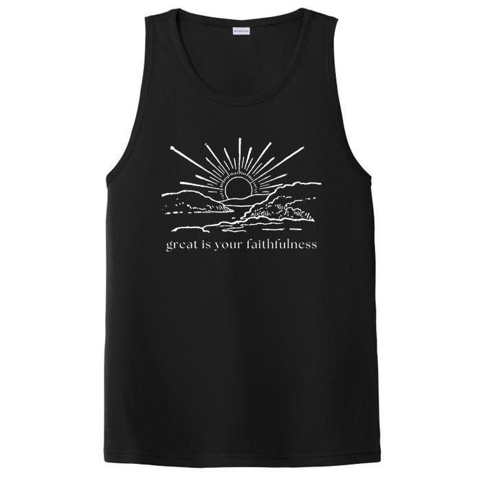 Great Is Your Faithfulness Christian Bible Verse Sun Jesus PosiCharge Competitor Tank