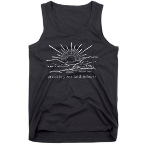 Great Is Your Faithfulness Christian Bible Verse Sun Jesus Tank Top