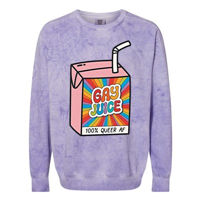 Gay Juice 100% Queer AF Queer Pride Awareness Queer Future Pride Month Colorblast Crewneck Sweatshirt