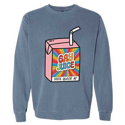 Gay Juice 100% Queer AF Queer Pride Awareness Queer Future Pride Month Garment-Dyed Sweatshirt