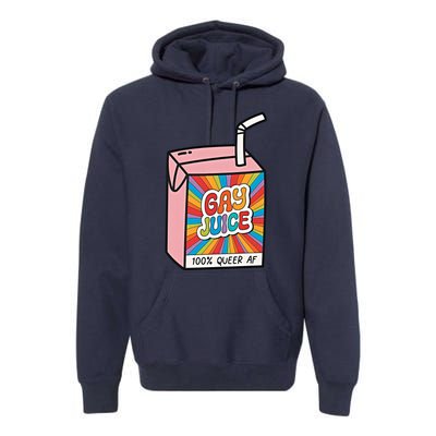 Gay Juice 100% Queer AF Queer Pride Awareness Queer Future Pride Month Premium Hoodie