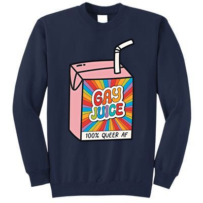 Gay Juice 100% Queer AF Queer Pride Awareness Queer Future Pride Month Tall Sweatshirt