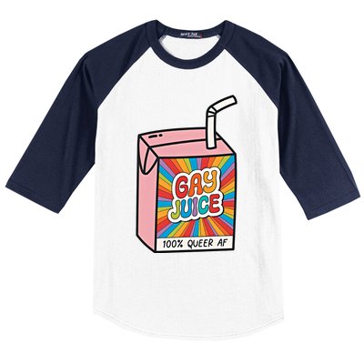 Gay Juice 100% Queer AF Queer Pride Awareness Queer Future Pride Month Baseball Sleeve Shirt