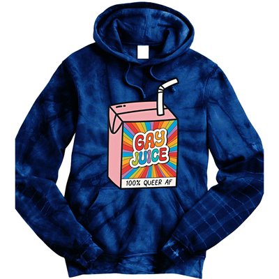 Gay Juice 100% Queer AF Queer Pride Awareness Queer Future Pride Month Tie Dye Hoodie