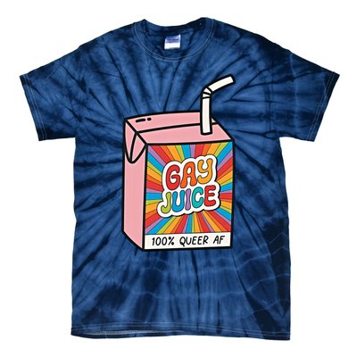 Gay Juice 100% Queer AF Queer Pride Awareness Queer Future Pride Month Tie-Dye T-Shirt