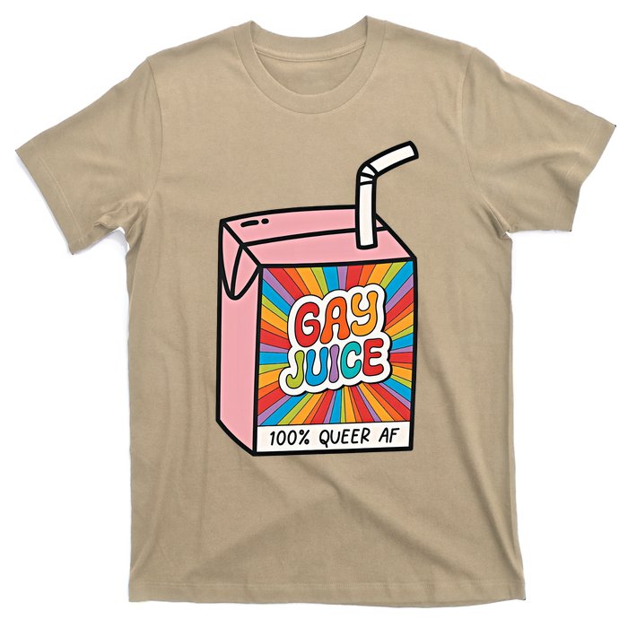 Gay Juice 100% Queer AF Queer Pride Awareness Queer Future Pride Month T-Shirt