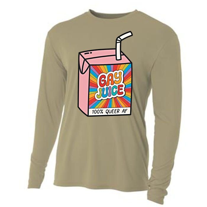 Gay Juice 100% Queer AF Queer Pride Awareness Queer Future Pride Month Cooling Performance Long Sleeve Crew