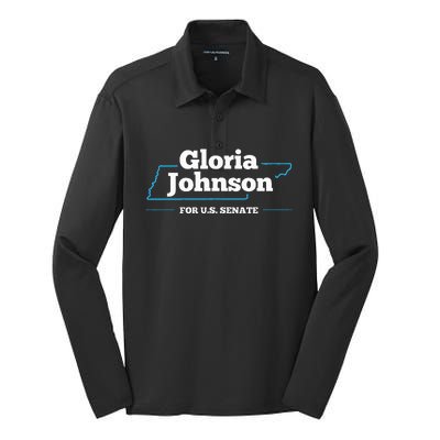 Gloria Johnson 2024 For U.S. Senate Tennessee Silk Touch Performance Long Sleeve Polo