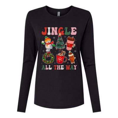 Groovy Jingle All The Way Christmas Family Pajama Womens Cotton Relaxed Long Sleeve T-Shirt