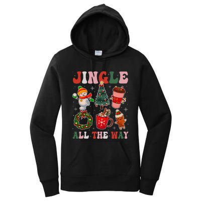 Groovy Jingle All The Way Christmas Family Pajama Women's Pullover Hoodie