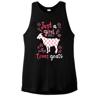 Goat Just A Girl Goats Gift Ladies PosiCharge Tri-Blend Wicking Tank