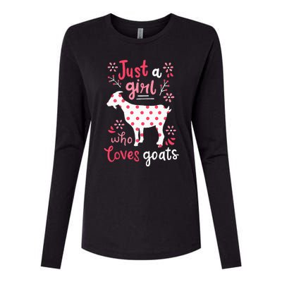 Goat Just A Girl Goats Gift Womens Cotton Relaxed Long Sleeve T-Shirt