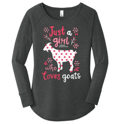 Goat Just A Girl Goats Gift Women's Perfect Tri Tunic Long Sleeve Shirt